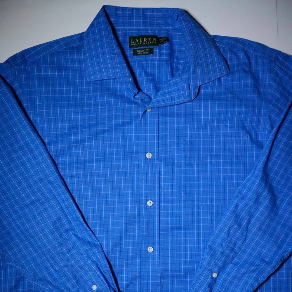 Ralph Lauren Classic Fit Blue Dress Shirt 17,5 Non iron